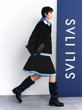 SVLI ヴィンテージ風 コットンウール混合 シャツカーディガン【工装風・長袖・アウター】