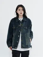 ヴィンテージウォッシュデニムジャケット【ユニセックス・ポロスタイル・秋向け】