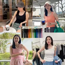 涼しさとスタイルを両立！リブニットキャミソール【フィット感あり・薄手・春夏用】（セットアップ対応）