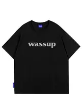 半袖Tシャツ メンズ アメリカン風 ストリート ヘビーウェイト 綿100% ペアルック インスタ映え 夏「WASSUP HEODS」