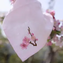 純綿ガーゼ単層刺繍ハンカチ