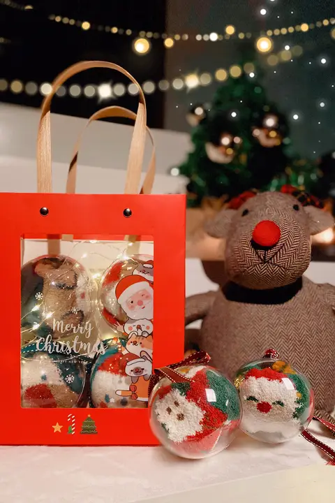 クリスマスギフト 珊瑚フリース製クリスマスソックス【冬用・カップル用・ロング丈】