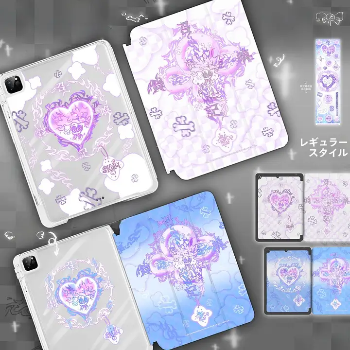iPadカバー【アクリル製・防落下・ペン収納付き・12.9インチ対応】