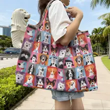 防水大容量カートゥーン収納ショッピングバッグ【折りたたみ式・エコバッグ・肩掛け対応】