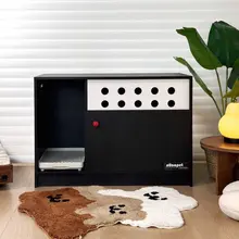 ペット用木製トイレ収納キャビネット【防水・防湿・漏れ防止・封閉式】