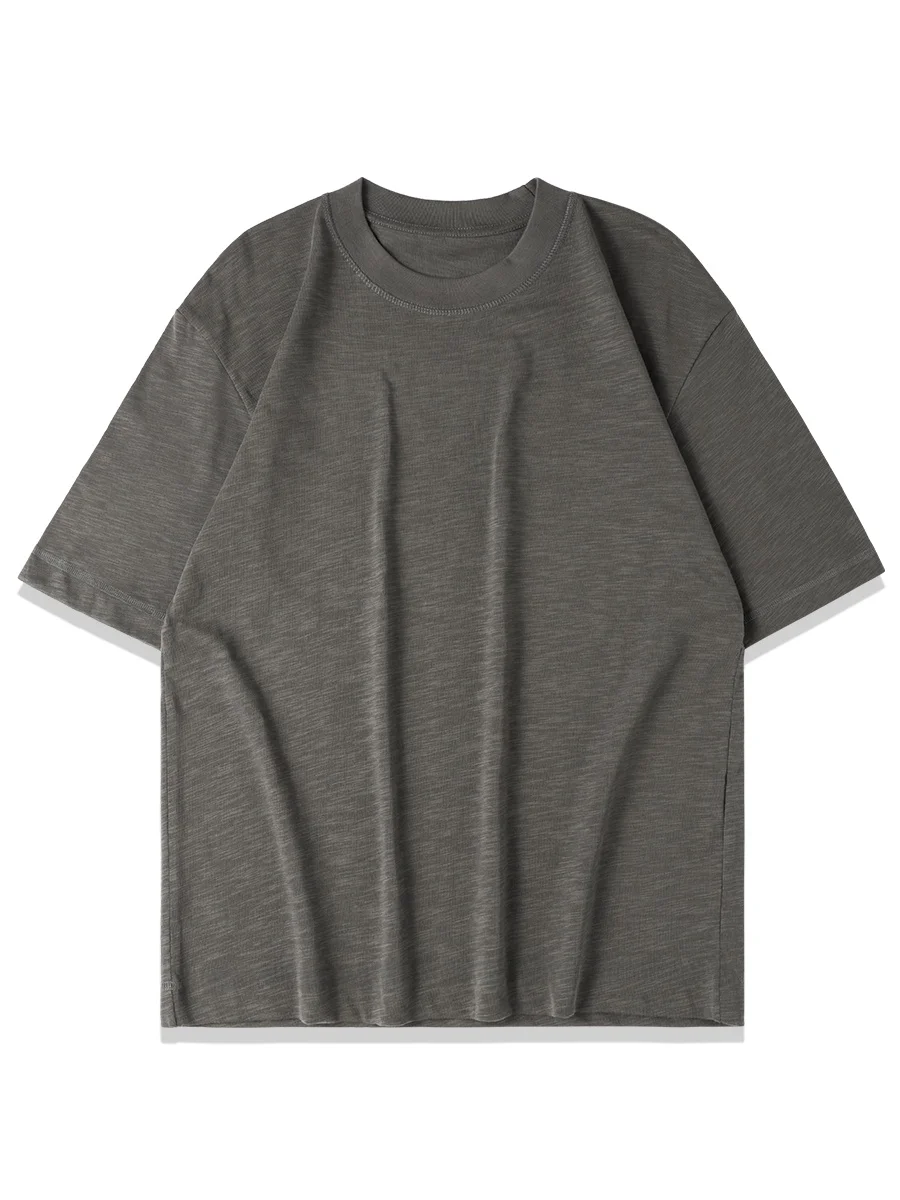 高級グレーのバンブーコットンTシャツ：夏の日常カジュアルに最適な色と素材のバランス