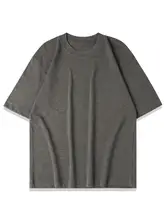 高級グレーの極上の柔らかさバンブーコットン五分袖Tシャツ【夏用・クルーネック・カジュアル】
