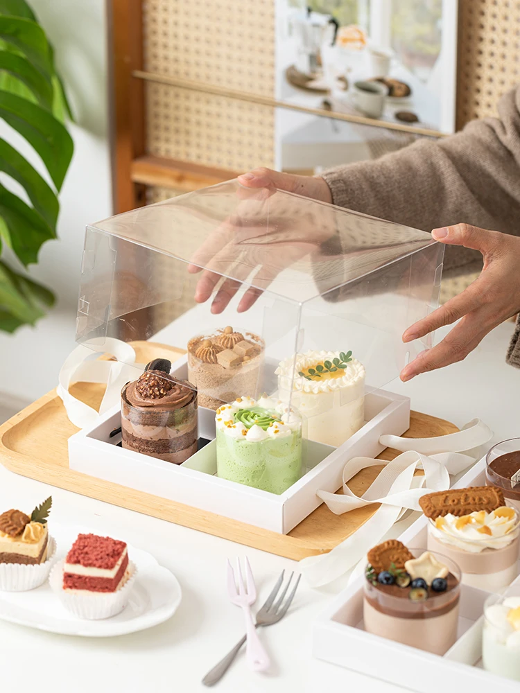 ムースケーキ用パッケージボックス：4区分ポータブル透明ケースの使い方と実用性