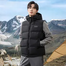 フード付き ダウンベスト【メンズ・ショート丈・秋冬用】