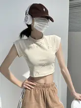 多巴胺ブルーリボン付きショートスリーブTシャツ【夏用・スリムフィット・ショート丈】