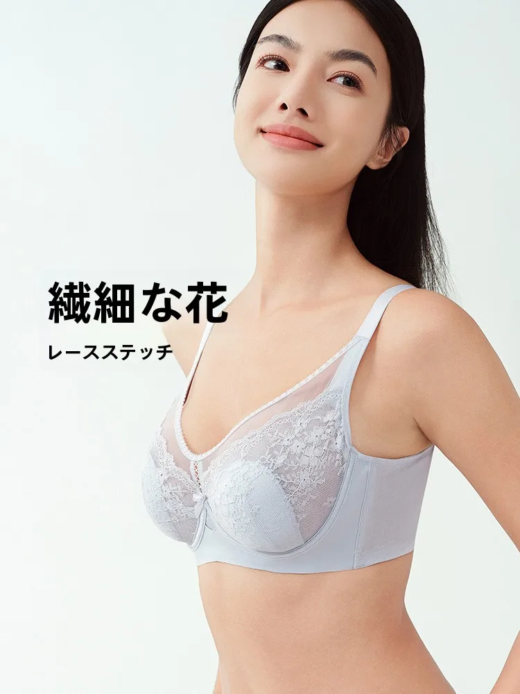 ウサギ耳デザインブラジャー：防下垂・薄型カップで大胸をしっかり支える