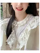 プリンセス風 レース刺繍ワンピース【レトロ・ホワイトフラワー・ウエスト調整】