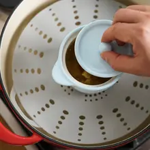 湯呑み 耐水調理器 家庭用 二つ耳 陶器 蓋付き 茹で卵 赤ちゃん用 離乳食 ボウル マカロン色