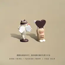 デスクトップ用クリエイティブキャラクター ミニレジン飾り【可愛いクマと猫・車載ギフトにも最適】