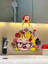 可愛い多機能ヘアゴムクリップ収納ロープ【壁掛け式・メガネスタンド・カートゥーンデザイン】