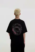 ジャングルトラデザインの国風龍柄Tシャツ【高街スタイル・黒・半袖】