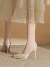 防水台付きハイヒール【春秋用・セクシー・尖ったトゥ・細いヒール】