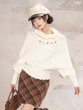 バタフライノット付きショートセーター【女性用・冬季用・コンフォート・無地】