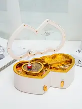 創造的な二重ハート音楽ボックス【バレリーナデザイン・ジュエリーボックス・子供向け・誕生日プレゼント  】