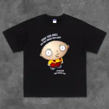 クールなデザイン！ストイー餃子プリントの半袖Tシャツ【コットン・ラウンドネック・ゆったりシルエット】