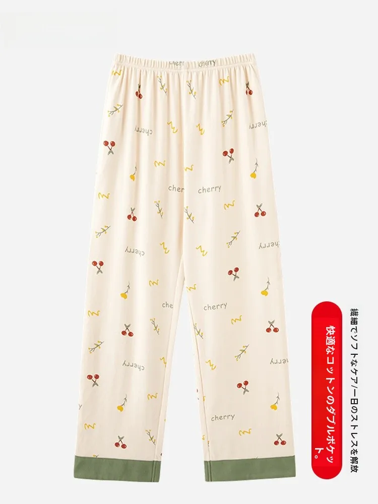できる綿製ロングパンツ：春秋夏用のゆったりデザインと100%綿の着心地