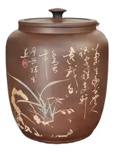 茶葉収納用手作り紫陶茶缸【防潮密封・2000g・15kg対応】