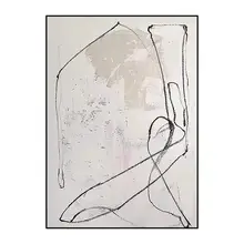 手描きの白い抽象的な現代アート壁掛け【侘寂風・リリーフデザイン】