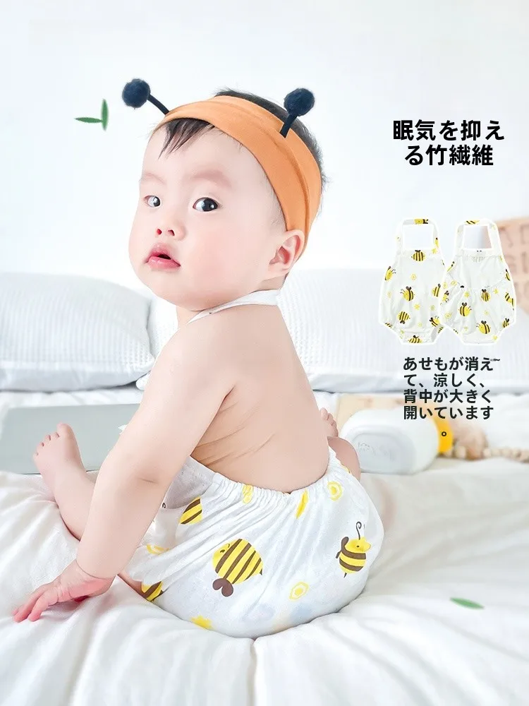 赤ちゃん用夏用薄型腹掛け：新生児から使える竹繊維デザインの快適睡眠サポート