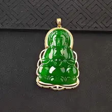 S925純銀製 観音吊り下げペンダント【空トレイ・翡翠・クリスタル・玉石・タマイズ対応】