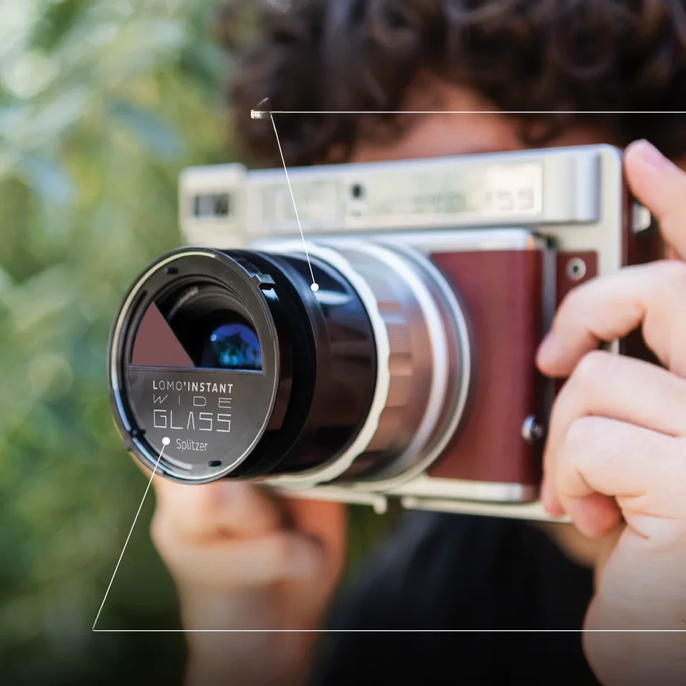 Lomo'Instant Wide Glass用 幅広ガラスレンズ付きインスタントカメラ