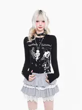 Y2K風レトロカートゥーン長袖Tシャツ【春用・スリムフィット・コンパクトデザイン】