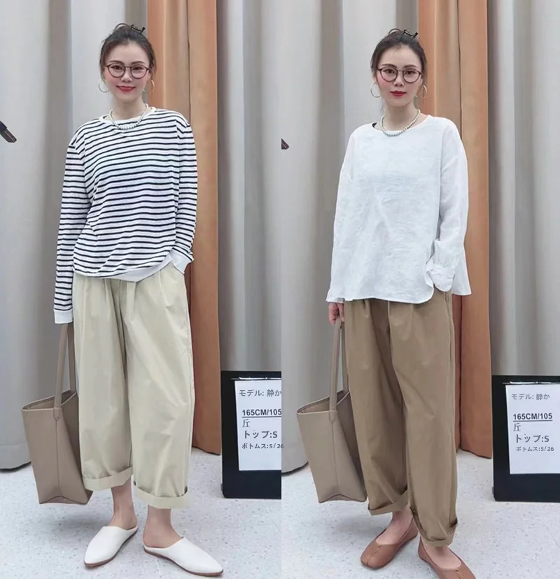きれいめコーデの基本ルールと特徴 | ウォッシュドコットン9分丈ワイドレッグパンツ