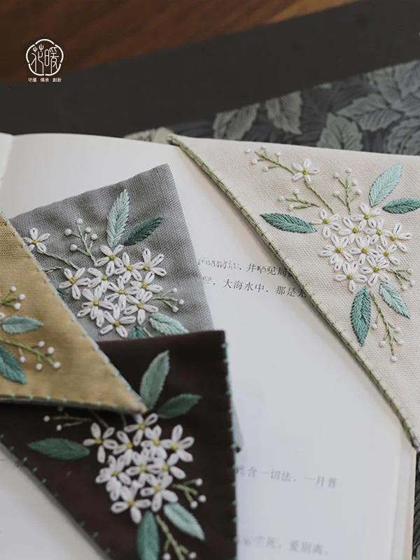 刺繍ブックマーク DIY材料キット：初心者向けの布製手作りに最適なテンプレート
