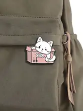 可愛い猫デザインのブローチ【金属製・カジュアルファッション用・アクセサリー】