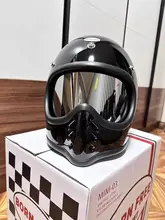 BornFree ミニモト3 内蔵レンズ付き レトロバイクヘルメット【防風・防塵】
