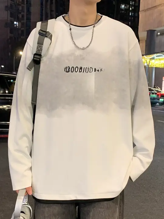 ビンテージ風の大きめパイナップルチェック長袖Tシャツ【秋用・カジュアル・プルオーバー】（セットアップ対応）