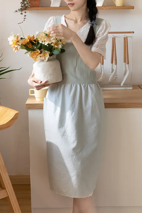 アンティーク風コットンリネンエプロン【フラワーショップ・アートデザイン・美甲用】