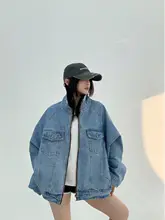 アメリカンスタイルのヴィンテージ風ジーンズジャケット【レディース・ゆったりフィット・短丈】