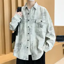 アメカジ風タイダイ染めの春秋用ジャケット【翻訳えり・男性用・カジュアル】