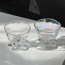 花柄アイスクリームカップ【創意的デザイン・ガラス製・デザート用】