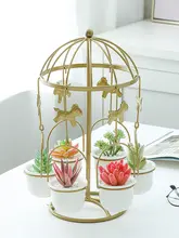 多肉植物用 陶器ミニ花瓶【クリエイティブデザイン・回転馬車型・IRONアート】