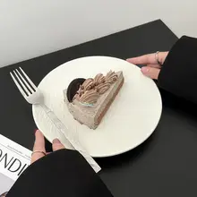高級感ある創造的な岩石模様の陶器製ケーキプレート【デザートトレー・牛肉用・軽食・寿司・パスタ用】