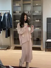 春夏にぴったりな感漂うピンクのトップスとハイウエストスカート【女性用・カジュアルスタイル】（セットアップ対応）
