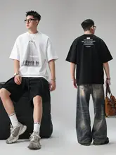 プリントラウンドネックTシャツ【夏用・男性・フィット】