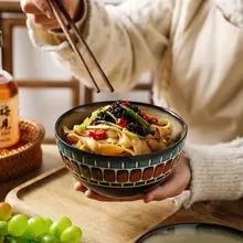 レトロな変化釉陶器のサラダボウル【家庭用・小さめな食器・デザートボウル】（セットアップ対応）