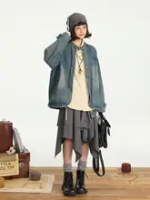 HOTHORSE ヴィンテージ風ウォッシュデニムジャケット【春秋用・女性用・カジュアルスタイル】