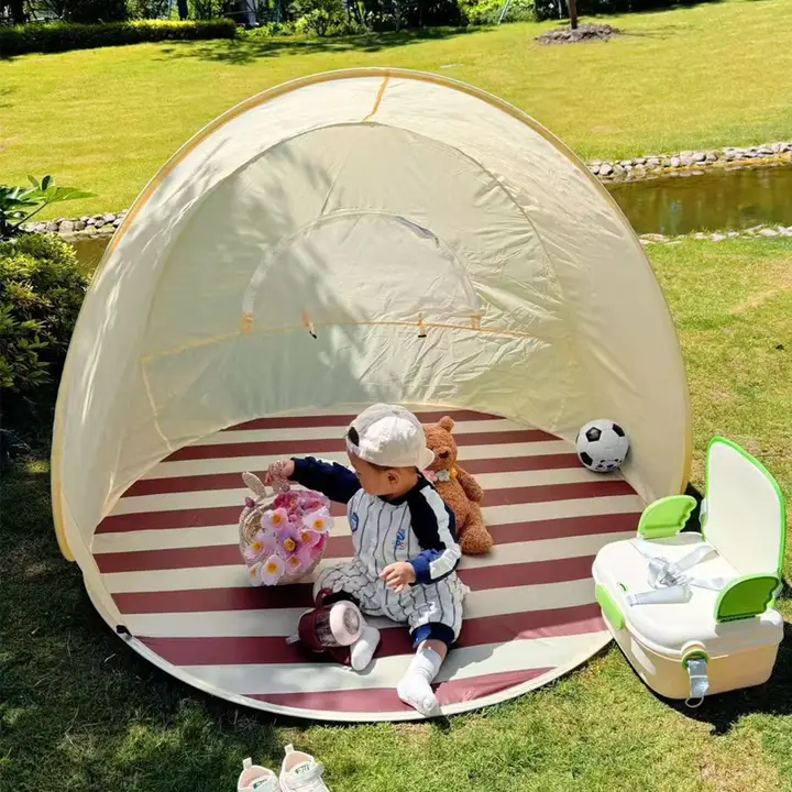 子供用アウトドア速開きテント【携帯型・折りたたみ・ビーチ・日よけ・遊び場】（セットアップ対応）