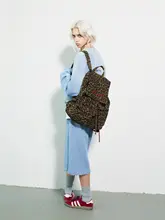 ヴィンテージ風ヒョウ柄キャンバス大容量リュック【カップル向け】