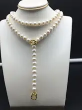 天然淡水真珠を使用したロングレイヤードネックレス【強い光沢・コーディネート自由】（セットアップ対応）