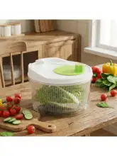 手動式 野菜用水切り器【家庭用・サラダ洗浄・回転脱水】